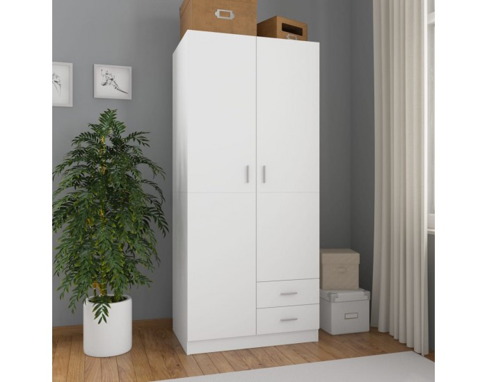 Sonata H Гардероб, бял, 80x52x180 см, инженерно дърво