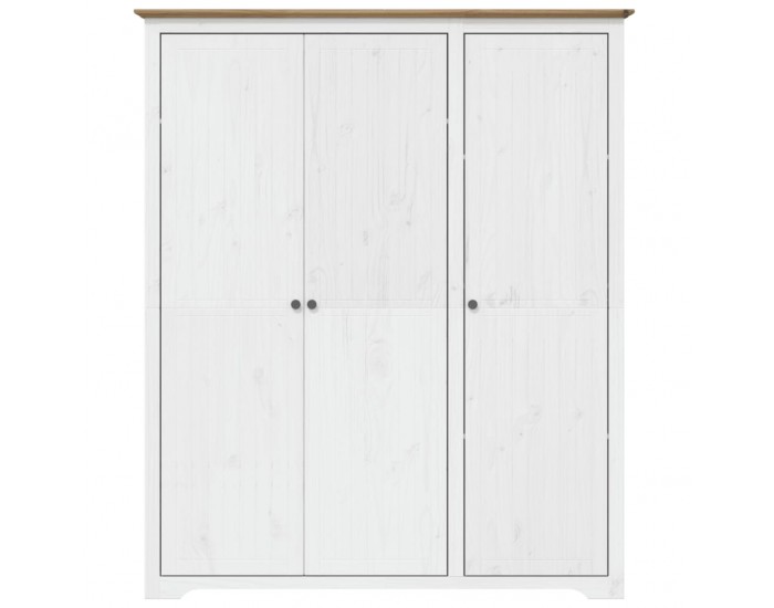 Sonata H Гардероб BODO, бяло и кафяво, 146x53,5x173 см, бор масив