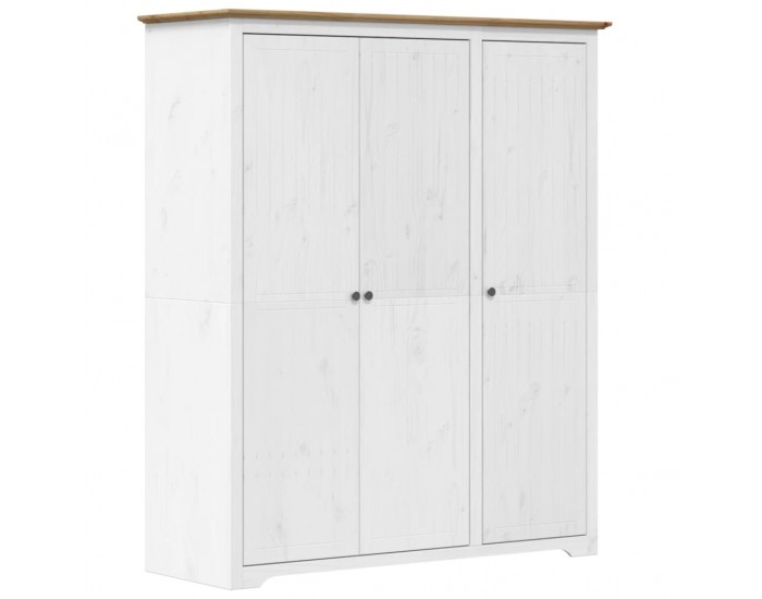 Sonata H Гардероб BODO, бяло и кафяво, 146x53,5x173 см, бор масив