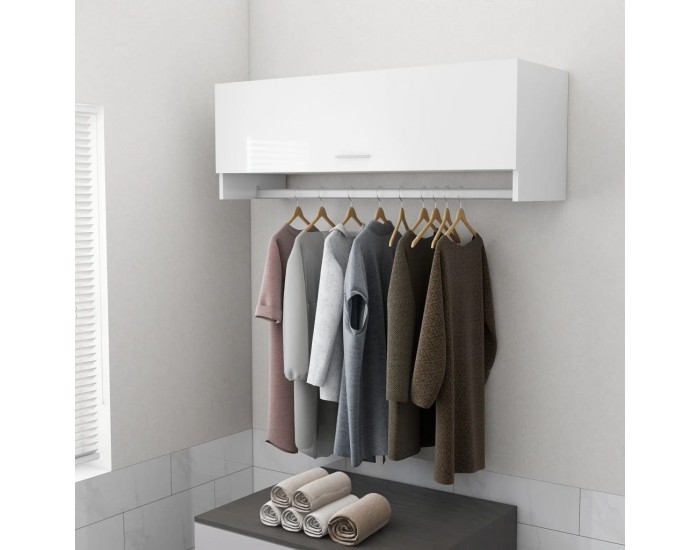 Sonata H Гардероб, бял гланц, 100x32,5x35 см, инженерно дърво