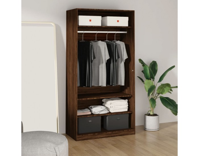 Sonata H Гардероб, кафяв дъб, 100x50x200 см, инженерно дърво