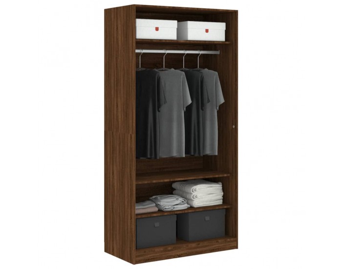 Sonata H Гардероб, кафяв дъб, 100x50x200 см, инженерно дърво