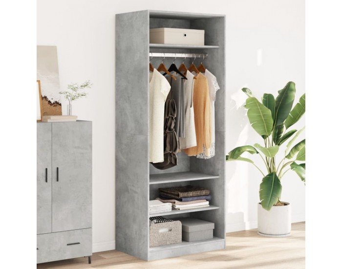 Sonata H Гардероб, бетонно сиво, 80x50x200 см, инженерно дърво