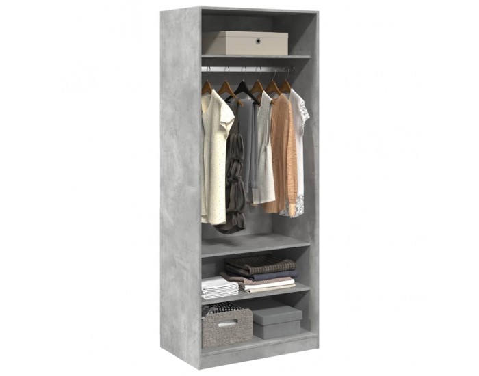 Sonata H Гардероб, бетонно сиво, 80x50x200 см, инженерно дърво