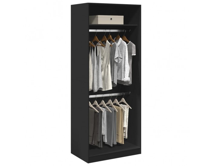 Sonata H Гардероб, черен, 80x50x200 см, инженерно дърво