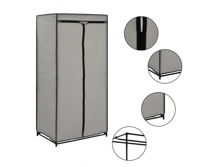 Sonata H Гардероб, сив, 75x50x160 см