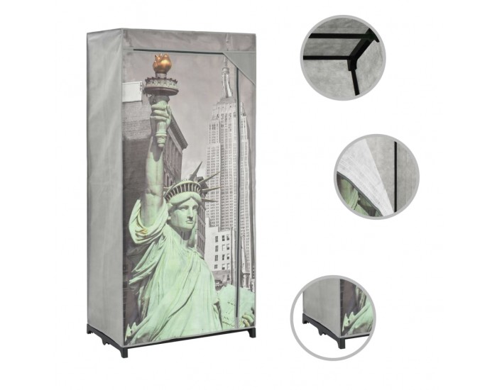 Sonata H Гардероб Ню Йорк, 75x45x160 см, текстил