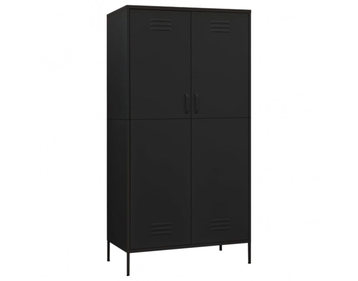 Sonata H Гардероб, черен, 90x50x180 см, стомана