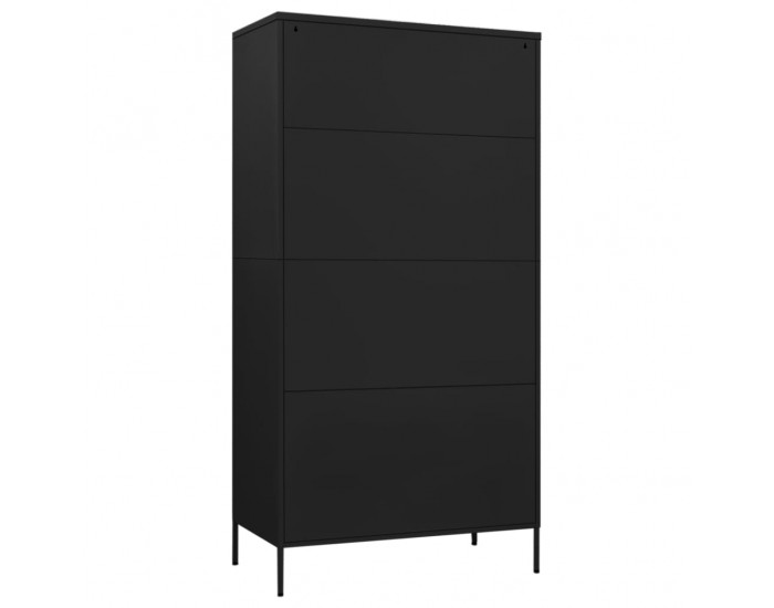 Sonata H Гардероб, черен, 90x50x180 см, стомана