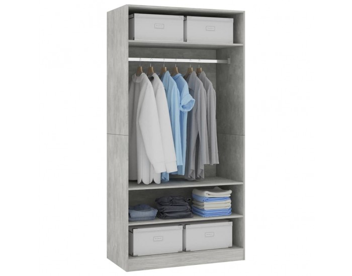 Sonata H Гардероб, бетоново сиво, 100x50x200 см, ПДЧ