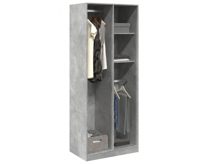 Sonata H Гардероб, бетонно сиво, 80x50x200 см, инженерно дърво