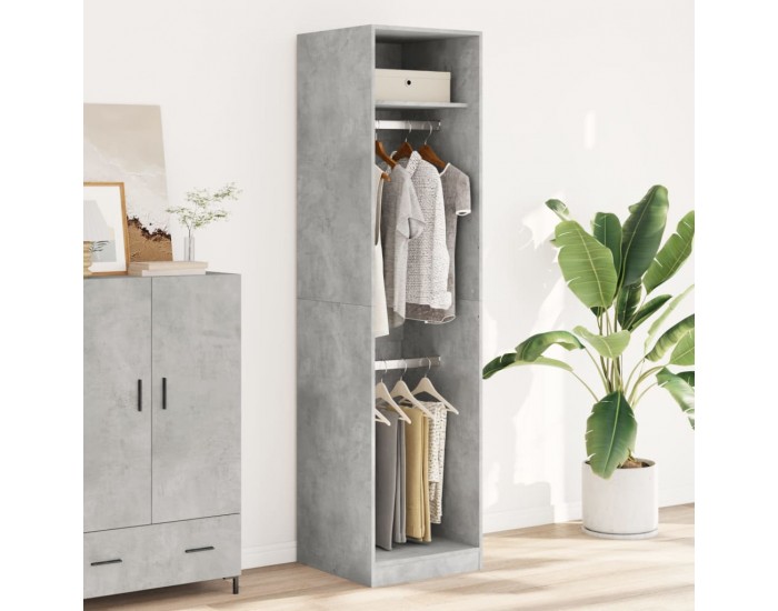 Sonata H Гардероб, бетоново сив, 50x50x200 см, инженерно дърво