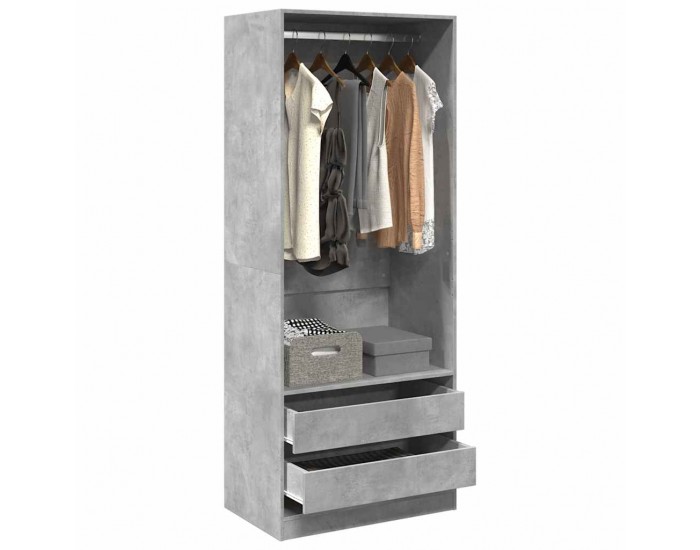 Sonata H Гардероб, бетонно сиво, 80x50x200 см, инженерно дърво