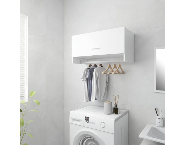 Sonata H Гардероб, бял гланц, 70x32,5x35 см, инженерно дърво