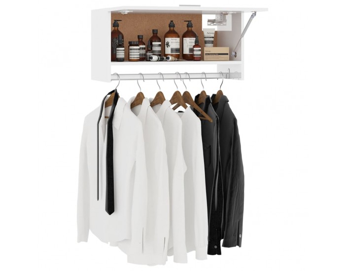 Sonata H Гардероб, бял гланц, 70x32,5x35 см, инженерно дърво