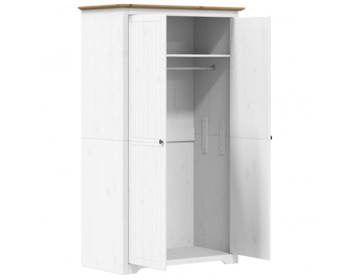 Sonata H Гардероб BODO, бяло и кафяво, 99x53,5x173 см, бор масив