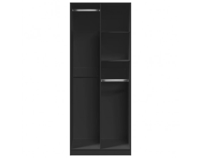 Sonata H Гардероб, черен, 80x50x200 см, инженерно дърво