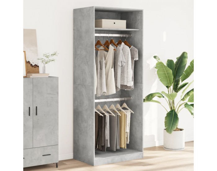 Sonata H Гардероб, бетонно сиво, 80x50x200 см, инженерно дърво