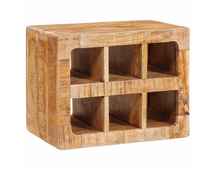 Sonata H Винен рафт Кафяво 44 x 30 x 35 см мангово дърво масив