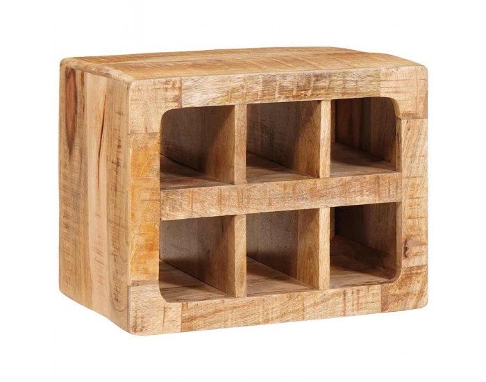 Sonata H Винен рафт Кафяво 44 x 30 x 35 см мангово дърво масив