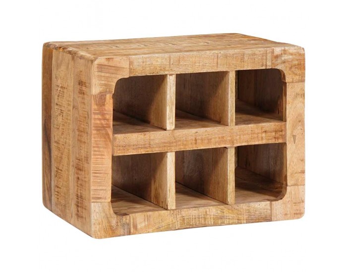 Sonata H Винен рафт Кафяво 44 x 30 x 35 см мангово дърво масив