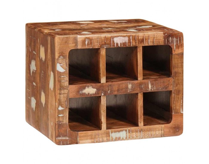 Sonata H Винен рафт Кафяво 44 x 30 x 35 см Солидно рециклирано дърво