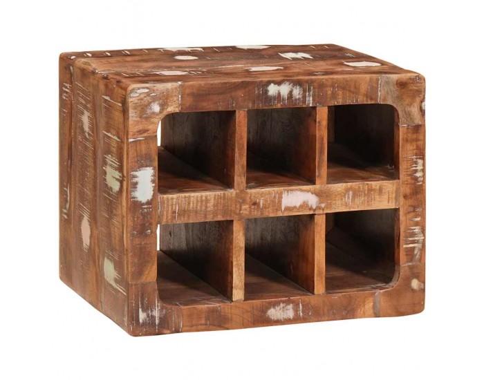 Sonata H Винен рафт Кафяво 44 x 30 x 35 см Солидно рециклирано дърво