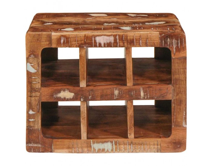 Sonata H Винен рафт Кафяво 44 x 30 x 35 см Солидно рециклирано дърво