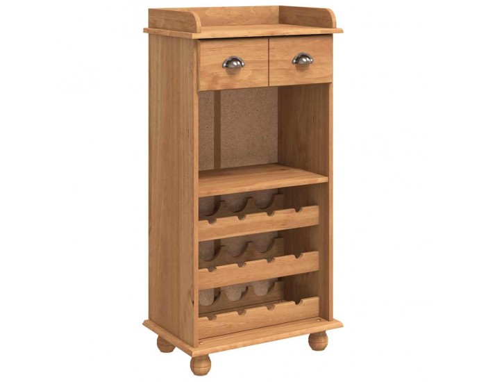 Sonata H Шкаф за вино ASKIM Кафяво 57 x 37 x 114 см Борово дърво масив