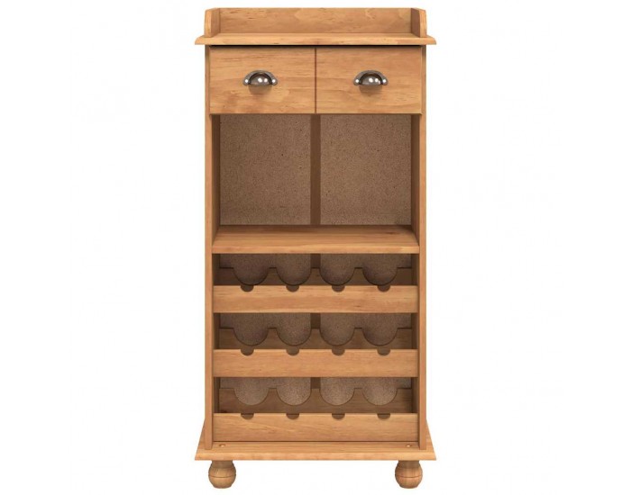 Sonata H Шкаф за вино ASKIM Кафяво 57 x 37 x 114 см Борово дърво масив