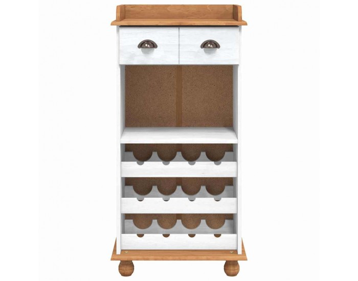 Sonata H Шкаф за вино ASKIM Бяло 57 x 37 x 114 см Борово дърво масив