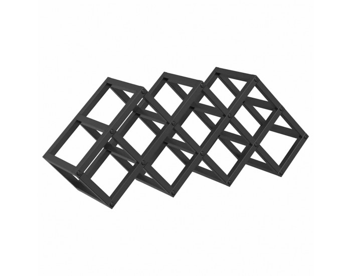 Sonata H Винен рафт Черно 63 x 16.5 x 25 см Прахово боядисана стомана