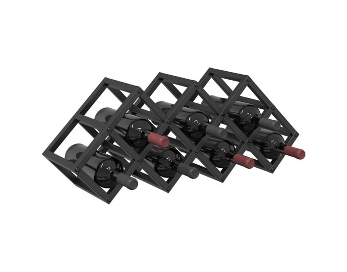 Sonata H Винен рафт Черно 63 x 16.5 x 25 см Прахово боядисана стомана