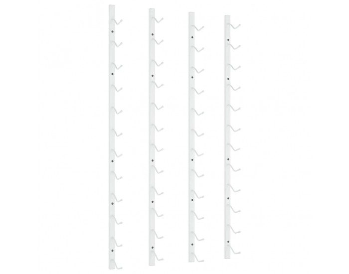 Sonata H Стойки за вино за 12 бутилки, стенен монтаж, 2 бр, бели, желязо