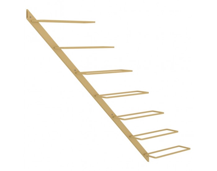 Sonata H Стойка за вино за 7 бутилки, стенен монтаж, златиста, метал