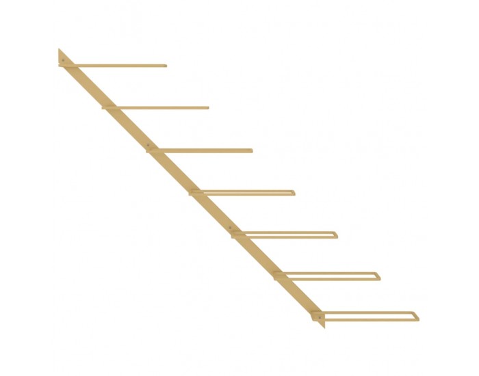 Sonata H Стойка за вино за 7 бутилки, стенен монтаж, златиста, метал