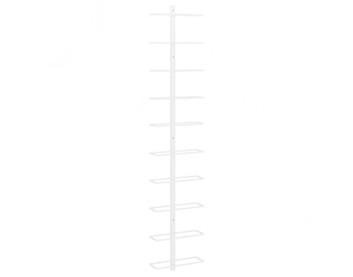 Sonata H Стойка за вино за 10 бутилки, стенен монтаж, бяла, метал