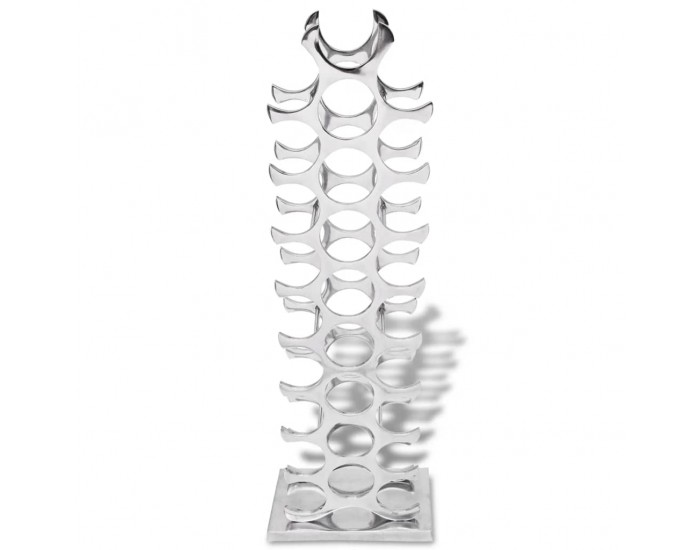 Sonata H Стелаж за вино, алумининий, сребрист, за 27 бутилки