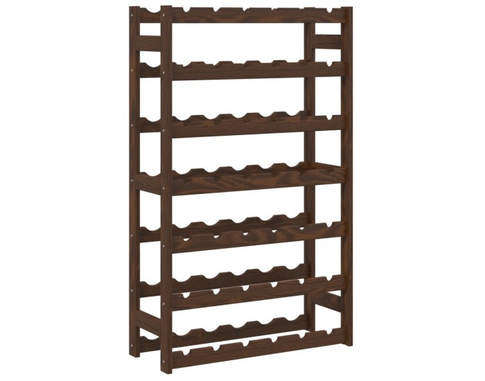 Sonata H Стойка за вино за 42 бутилки, кафява, бор масив