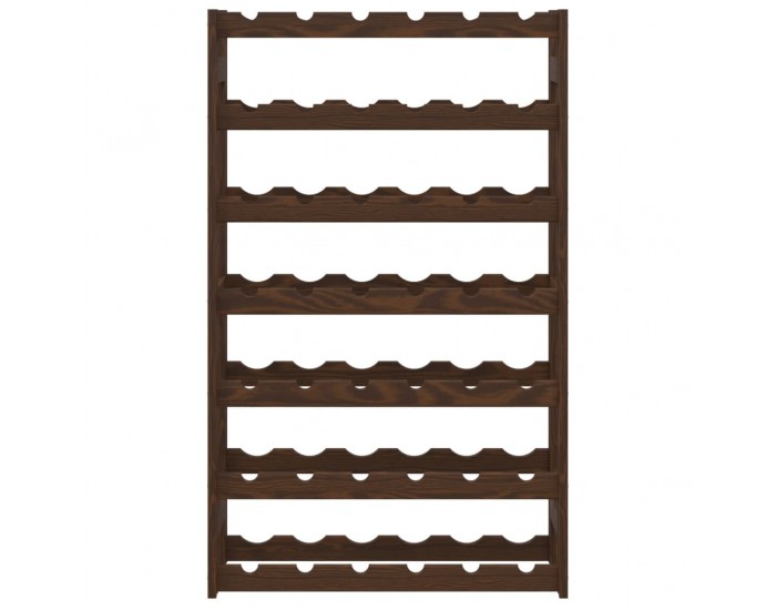 Sonata H Стойка за вино за 42 бутилки, кафява, бор масив