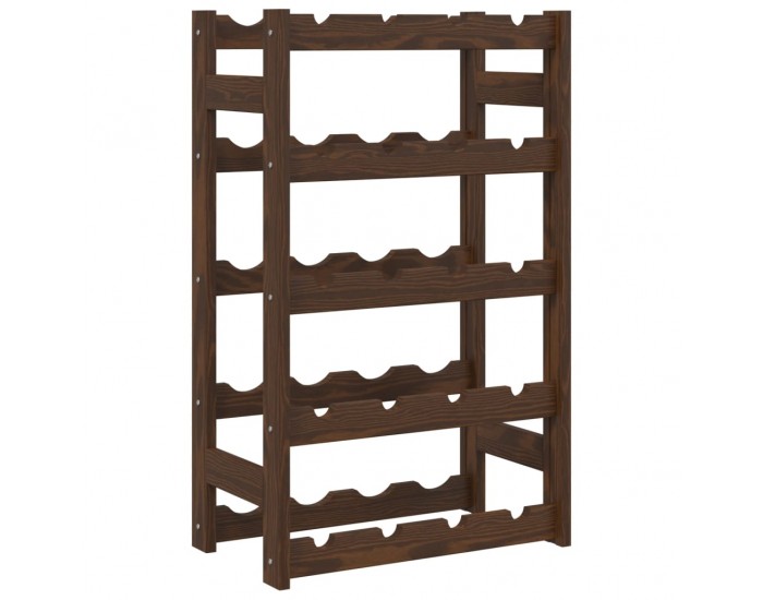 Sonata H Стойка за вино за 20 бутилки, кафява, бор масив