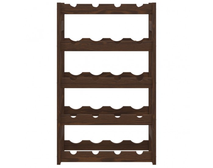 Sonata H Стойка за вино за 20 бутилки, кафява, бор масив