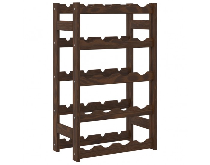 Sonata H Стойка за вино за 20 бутилки, кафява, бор масив