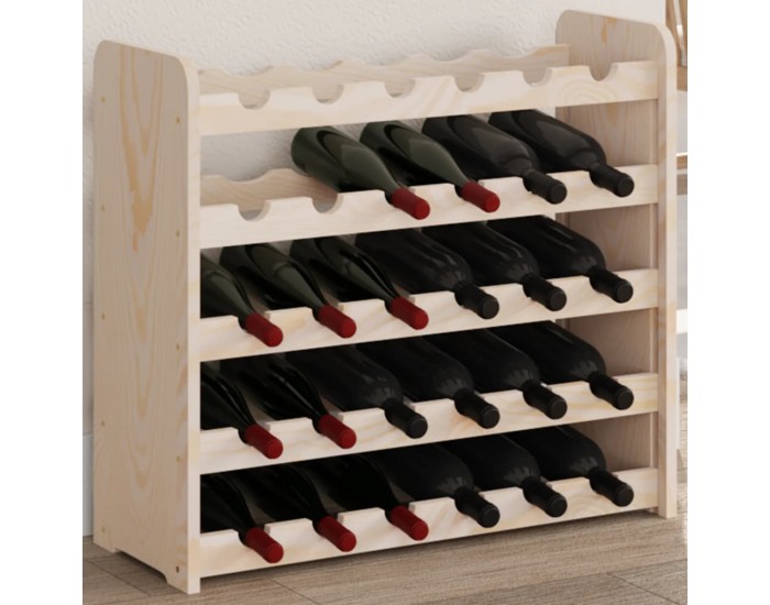 Sonata H Поставка за вино 67,5x25x60 см масивна чамова дървесина
