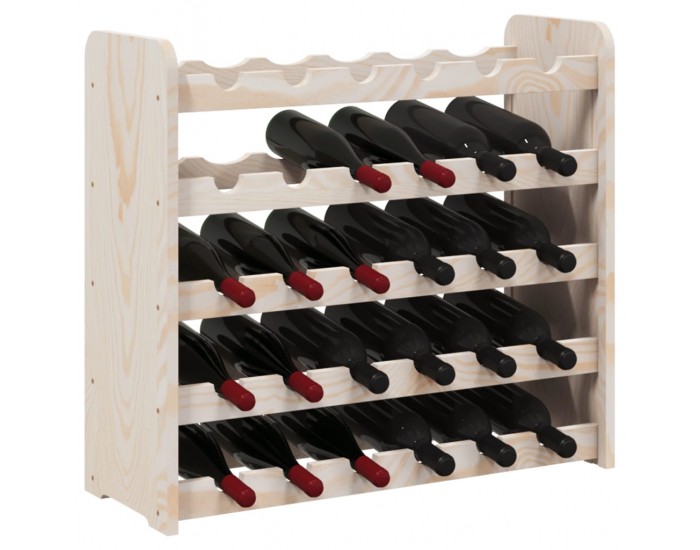Sonata H Поставка за вино 67,5x25x60 см масивна чамова дървесина