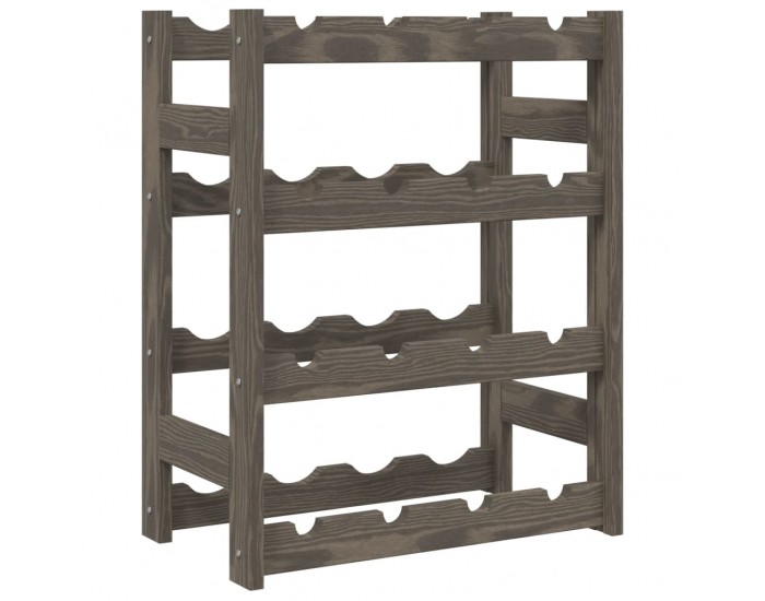 Sonata H Стойка за вино за 16 бутилки, сива, бор масив