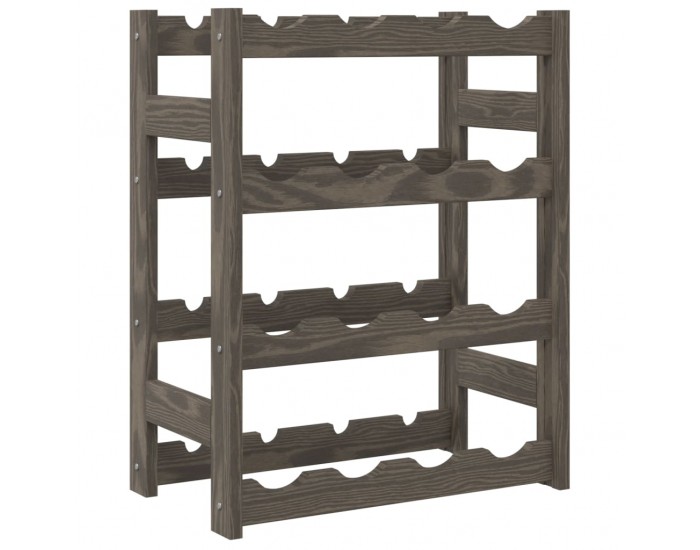 Sonata H Стойка за вино за 16 бутилки, сива, бор масив