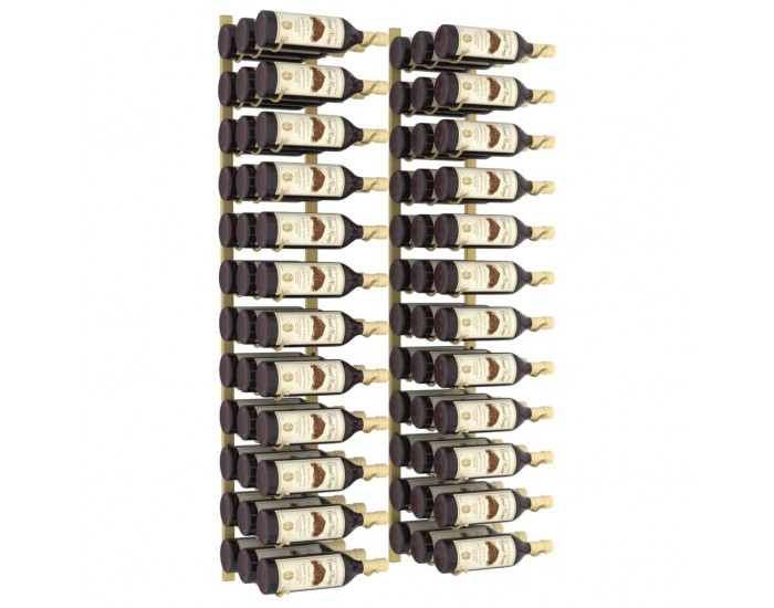 Sonata H Стойки за вино за 36 бутилки стенен монтаж 2 бр златисти желязо