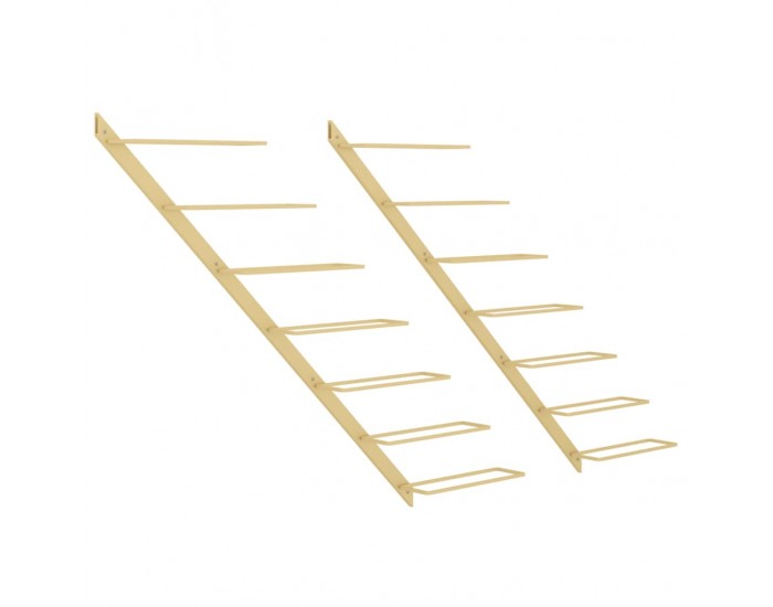 Sonata H Стойки за вино за стенен монтаж 7 бутилки 2 бр златисти метални