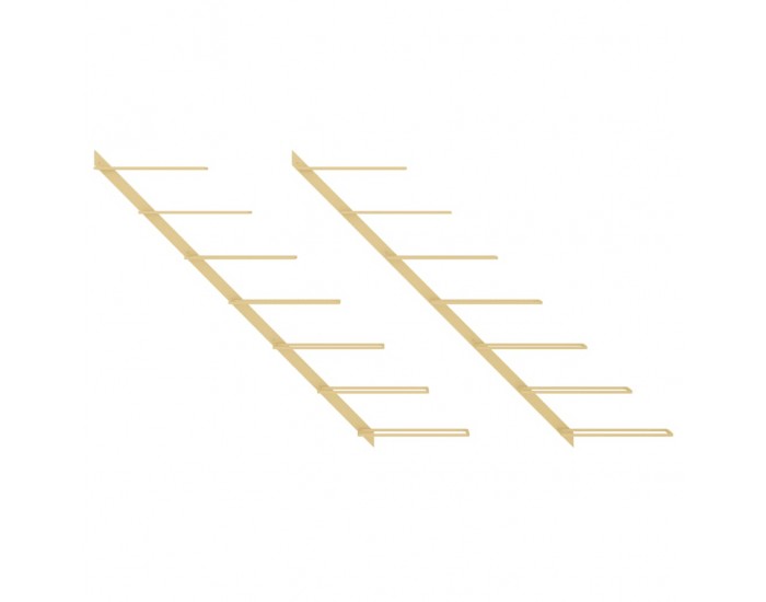 Sonata H Стойки за вино за стенен монтаж 7 бутилки 2 бр златисти метални